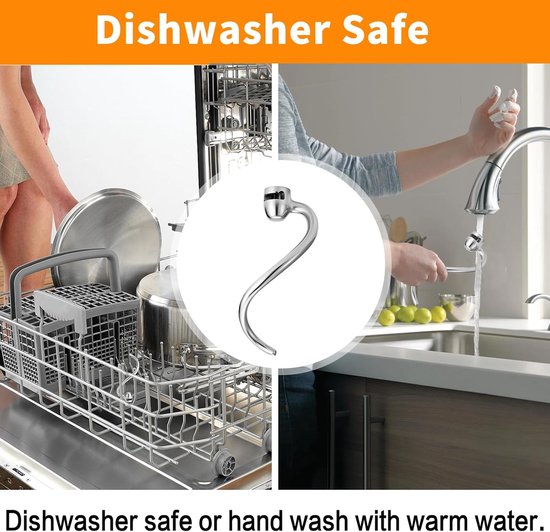 Roestvrijstalen spiraalvormige deeghaken voor 6-quart Bowl-Lift staande mixers van KitchenAid — afbeelding 2