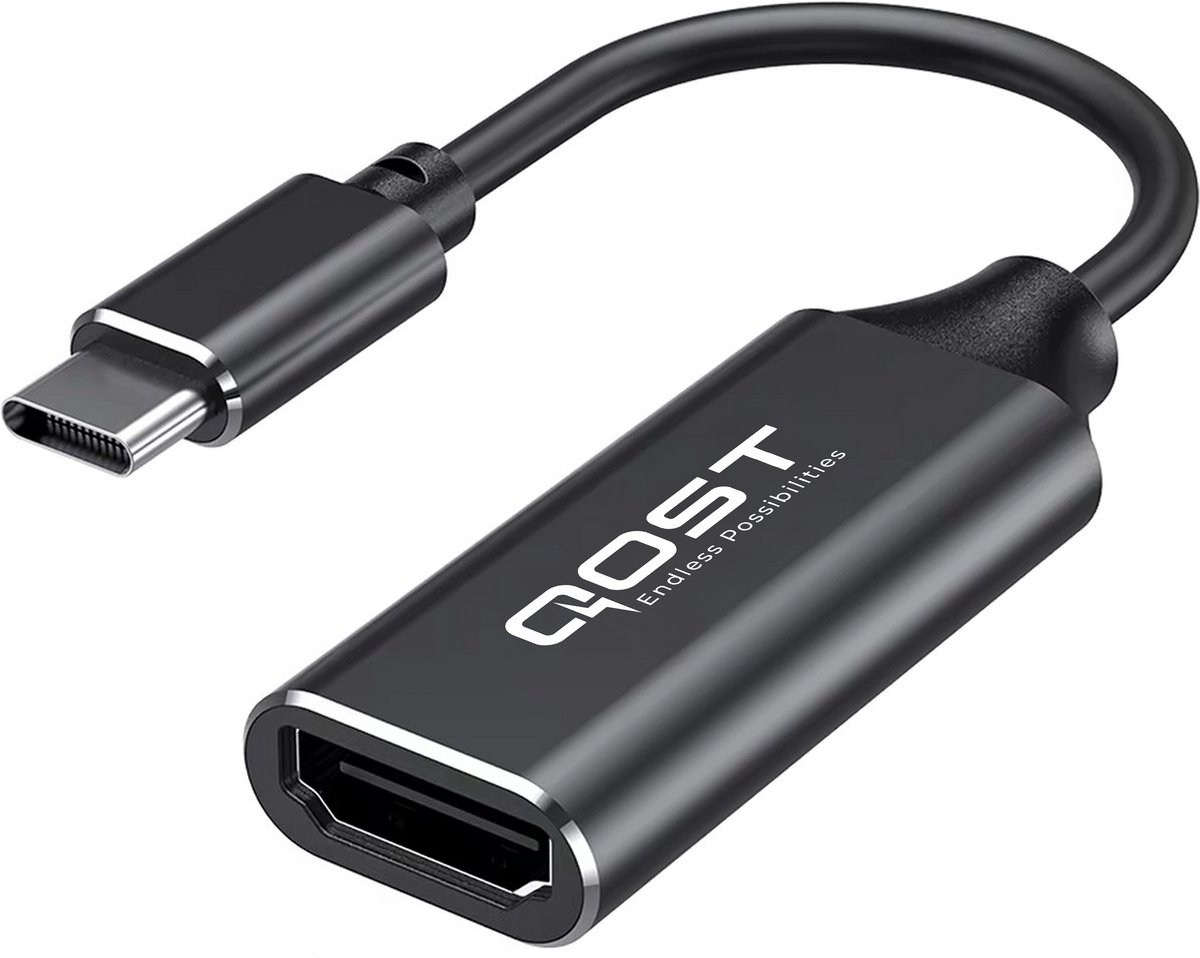 Qost - USB-C naar HDMI Adapter - Zwart - 4K / 60Hz - Converter - Type C to HDMI - Thunderbolt 3