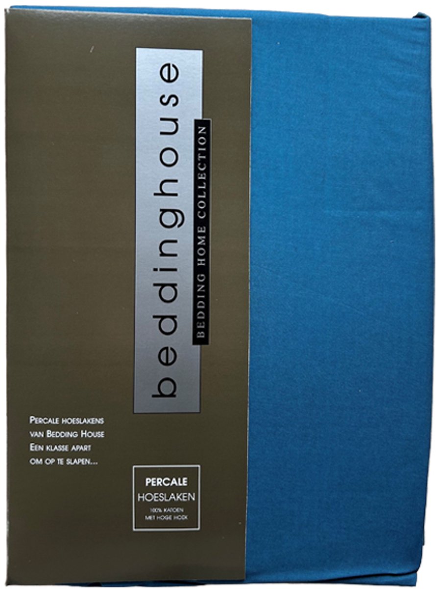 Beddinghouse Luxe Percale Katoen Hoeslaken - 140x200 cm - Marine - Extra Hoge Hoek 30 cm - Perfecte Pasvorm
