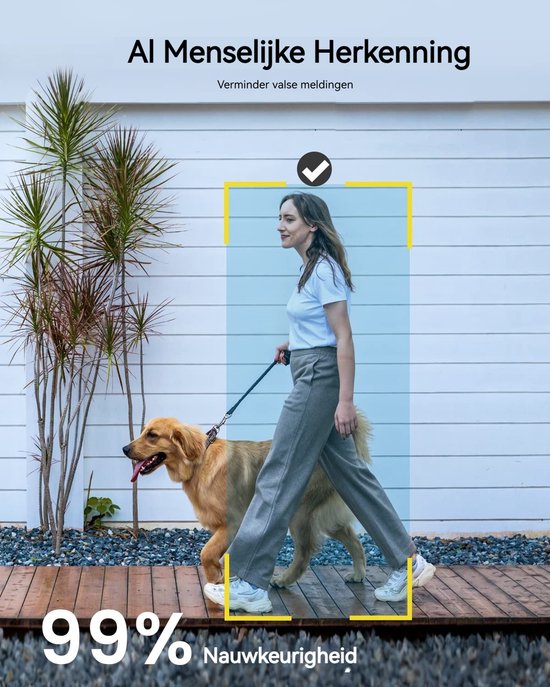 ieGeek 5MP Beveiligingscamera Braadloos Buiten - Zonne Energie Kamera - Draadloos Wifi - 360° PTZ - Werkt op Batterijen - Tschijnwerper en Sirene - Bewegingsdetectie - Kleuren-Nachtzicht - 2-Weg Audio - IP65 - Werkt met Alexa - 3 Stuks van ieGeek — afbeelding 4