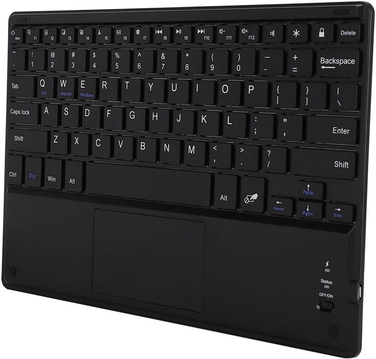 Draadloos Bluetooth-toetsenbord met touchpad voor tablets - zwart