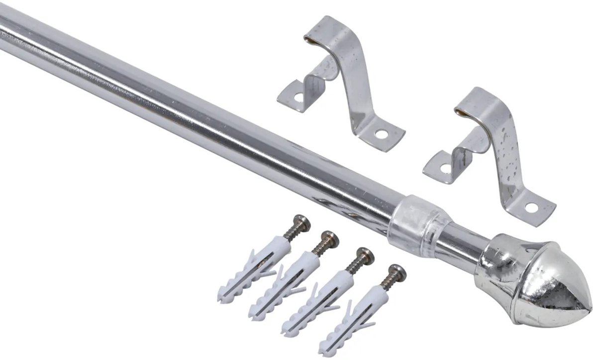 Intensions - vitrageroede uitschuifbaar - zilver - caferod - 75-125 cm