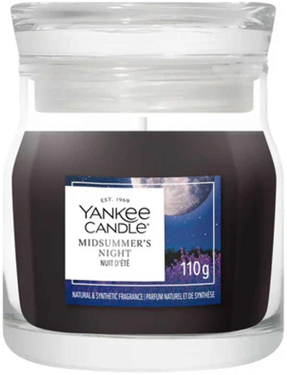 Yankee Candle Midsummer's Night Small Jar Geurkaars - tot 30 branduren Zwart