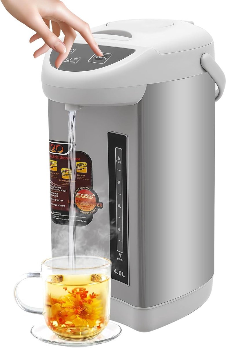 Warmhoudketel 4 Liter RVS voor Glühwein en Waterdispenser