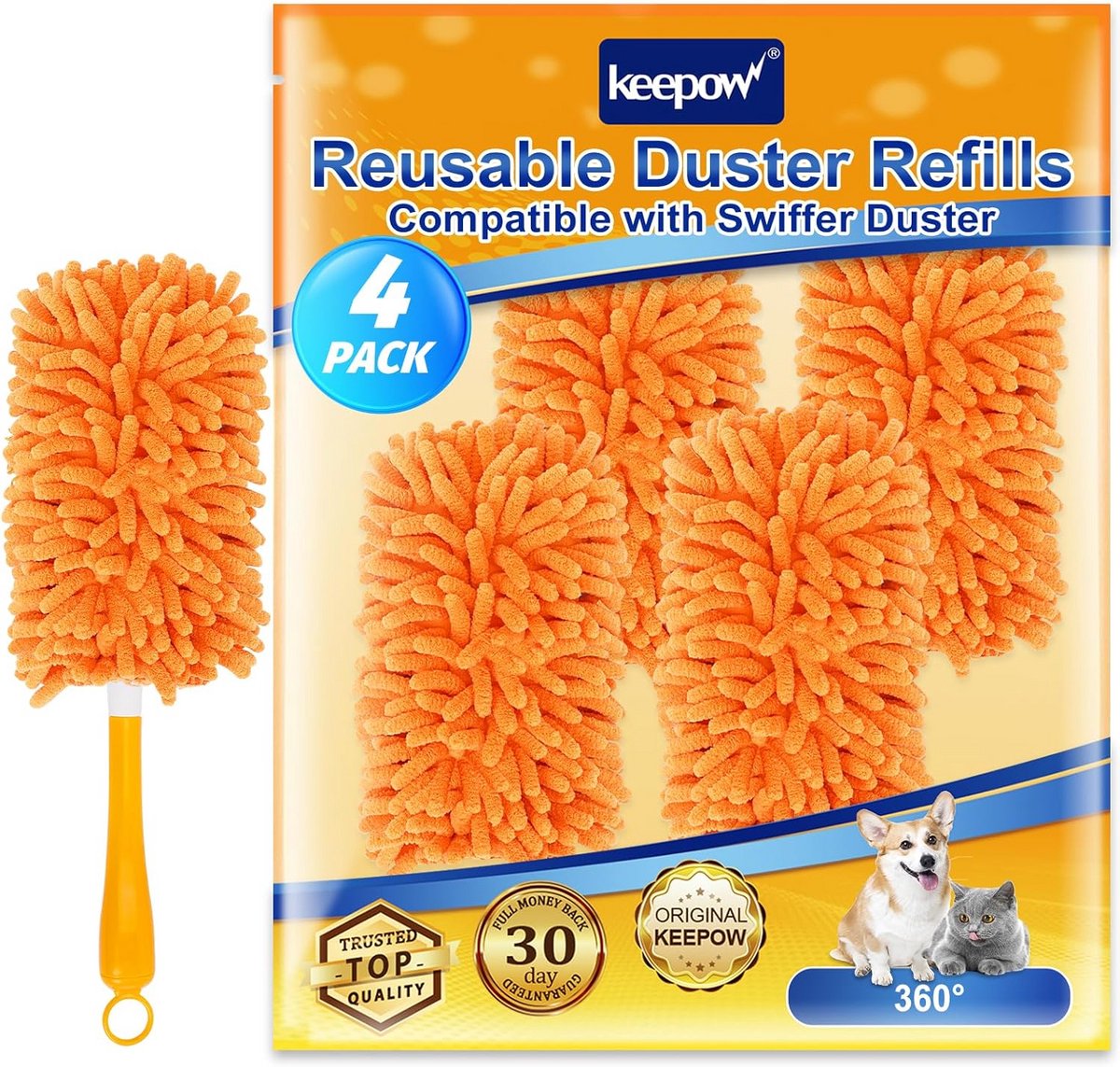 Herbruikbare microvezel dusters voor Swiffer 4 stuks - Milieuvriendelijk en wasbaar
