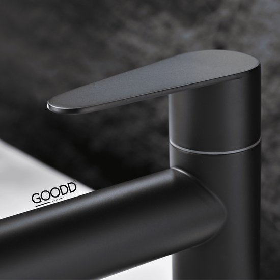 BaderiQ® - Robinet de fontaine - Robinet de WC - Robinet de WC - BaderiQ Toulon - Noir mat - 18 cm - Robinet monocommande - Eau froide