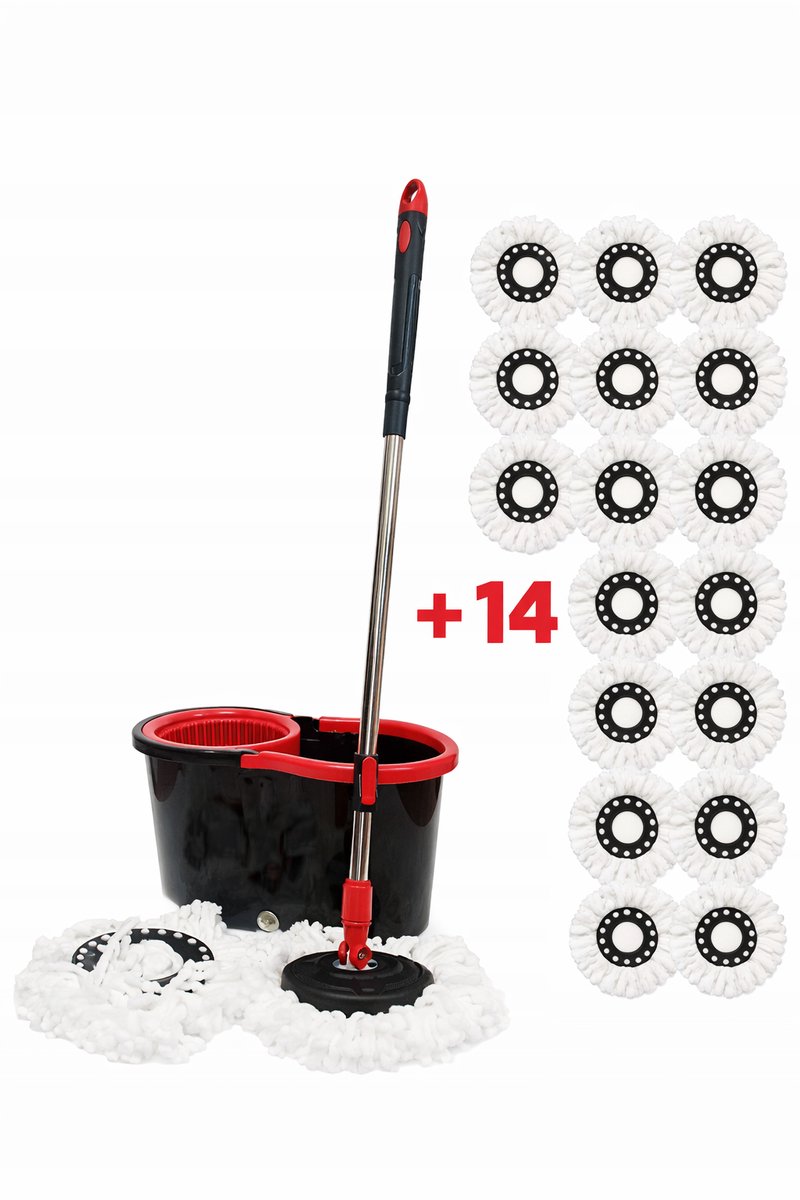 Spin Mop 360° Turbo met 2 Microvezel Pads - Rotatie Systeem