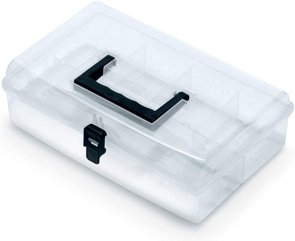 Opbergdoos met Deksel - 29,5 x 18 x 8,5 cm - Stof - Wit
