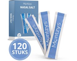 Montzys® Neus Spoelzout Set - 120 Stuks - Geschikt voor Neusreiniger, Neusdouche & Neusspoeler - Neti Pot met Nasaal Zout - voor Kinderen, Baby & Volwassenen