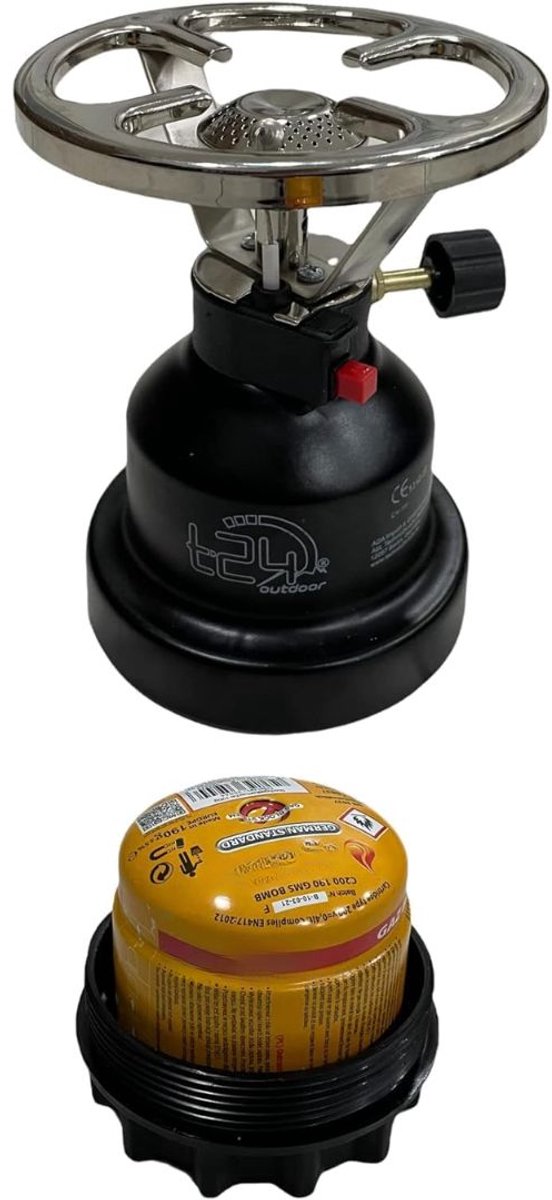 DnA® Camping Gasstel - Gasstel - Kooktoestel Camping - Kookstel Gas Camping - Zwart - 12cm x 12cm x 19cm van Merkloos — afbeelding 4
