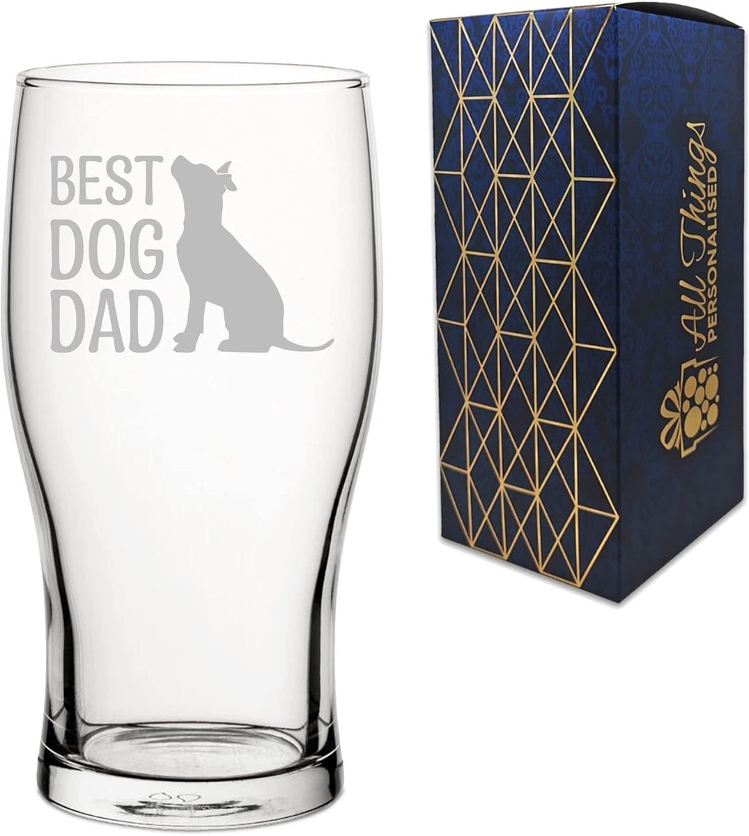 Gegraveerd Pintglas voor Hondenvader - Leuk Cadeau met Naam