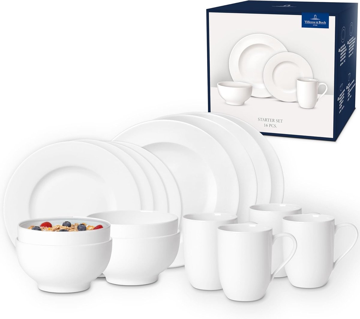 16-delige Set Tafelgoed Premium Porselein