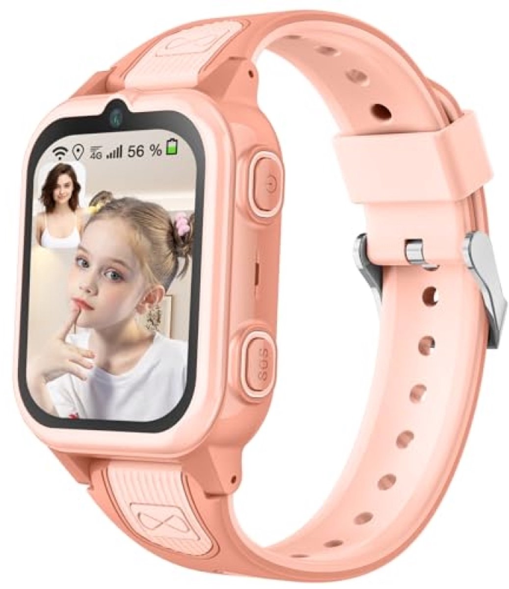 Kinder Smartwatch met 4G, GPS, en Videobellen - Waterdicht met Ouderlijk Toezicht