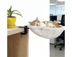 Kattenmand - Hangmat voor kattenbureau - Kattenhangmat -Dierenmand - Cat desk bed - Ergonomic pet bed - Sturdy desk bed - 50 lbs capacity - Remote workers - Gamers - Office staff - Houdt Kittens Katten Dichtbij - 40CM