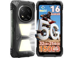Blackview ROCK 2 Pro Robuuste Smartphone 5G - Gemini AI - 32GB RAM - 256GB ROM - 6.67 inch 120Hz - 15000mAh - IP68/IP69K - Android 16 Robuuste Telefoon - NFC - GPS - OTG - Zwart