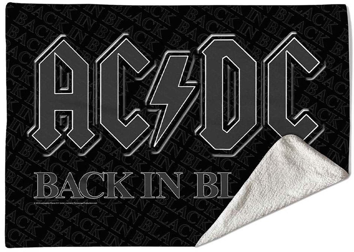 Rocksax AC/DC - Back In Black Plaid - Tweepersoons (152cm x 203cm) - Zwart