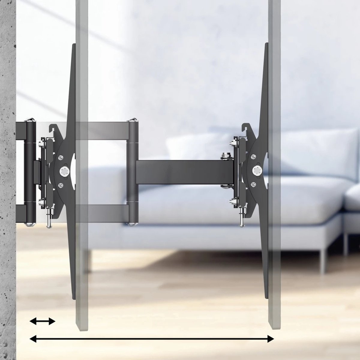 Tv-muurbeugel, draaibaar, kantelbaar, uittrekbaar, 216 cm (85) tot 50 kg