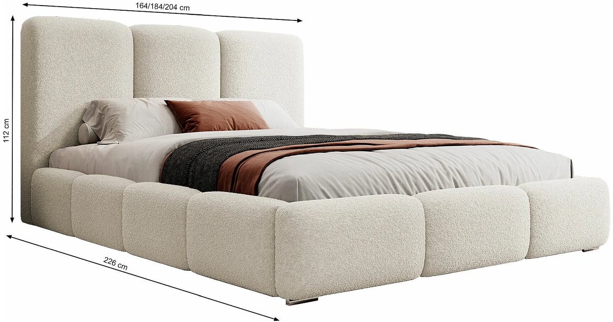 Gestoffeerd Tweepersoonsbed 180x200 cm met Opbergruimte en Gaslift – Luxe Velvet Taupe Bedframe met Hoog Hoofdbord en Lattenbodem – 204x226x114 cm – Bauro Luxe Comfort Bed – Abkantoor
