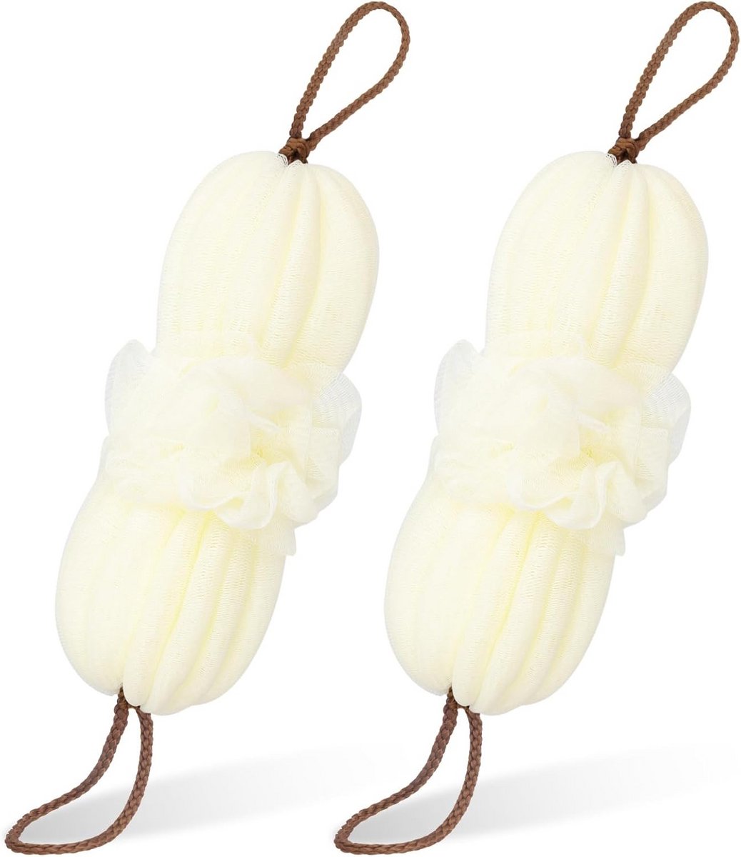 2x Extra Lange Douche Luffa Spons voor Rug - Verwijdert Dode Huidcellen