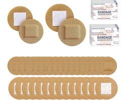 Ronde Pleisters - Kleine Pleisters - Wondverzorging - Ademend Materiaal - 22 en 25 mm - Beige