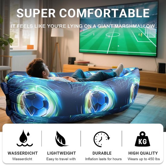 Opblaasbare Loungebank voor Camping, Strand en Festivals - Luchtbed Relaxstoel van Merkloos — afbeelding 4