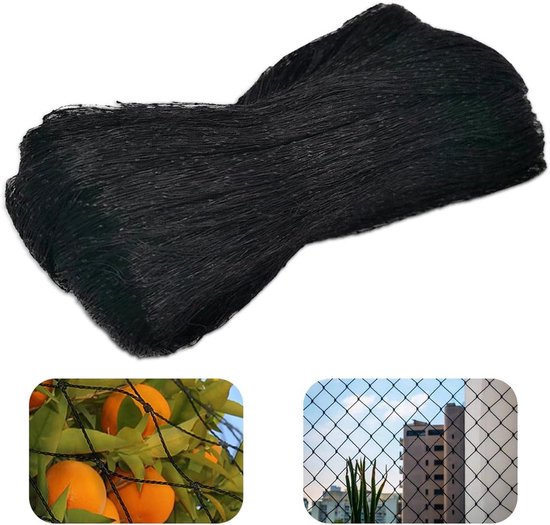 Foto: Vogelnet 7 5 x 15 m anti vogel net vogelgaas bird net vijvernet plantennet bloemennet tuin net tegen vogels anti vogel net tuinspullen vijverbescherming moestuinnet voor fruitbomen en groenten tegen vraat door vogels zwart