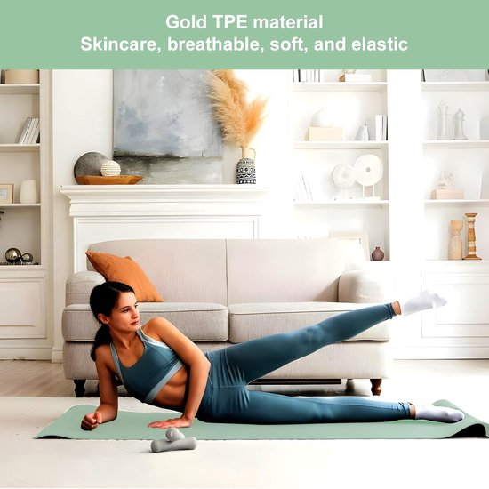 Antislip Gymnastiekmat voor Fitness en Pilates - Extra Dikke Sportmat voor Maximaal Comfort van Reehut — afbeelding 2