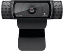 Webcam Logitech C920 noire avec HD 1080p et deux microphones.