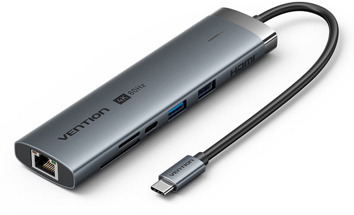 Vention TGVHB interface hub USB Type-C 5000 Mbit/s Grijs