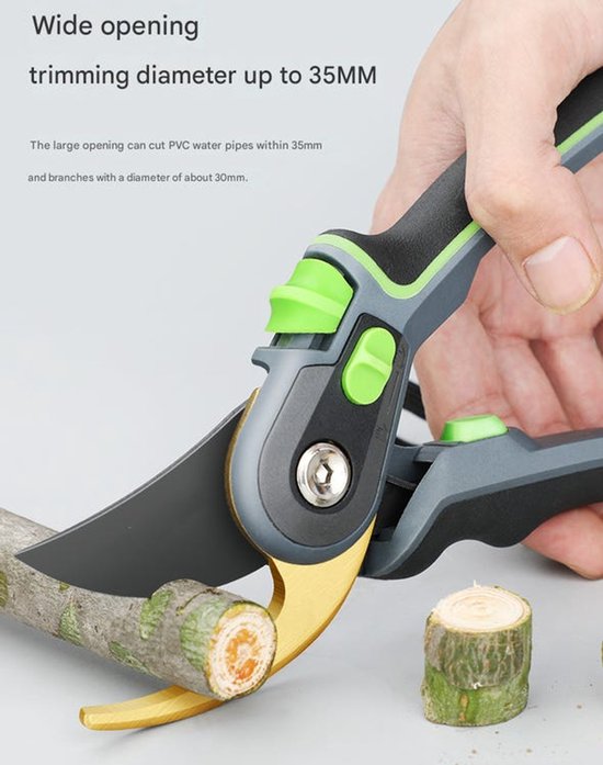 Heavy-Duty Tuinsnoeischaren - Roestbestendig - Beste Bypass Snoeischaar - Professionele Tuinscharen - PVC-buis Snijden van Green Phantom. — afbeelding 3