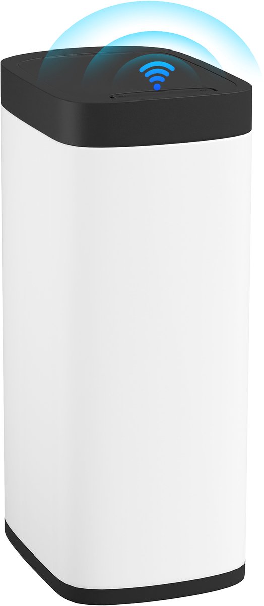 HOMCOM Sensor Prullenbak - Metaal - 26,5x35,5x68cm - Crème
