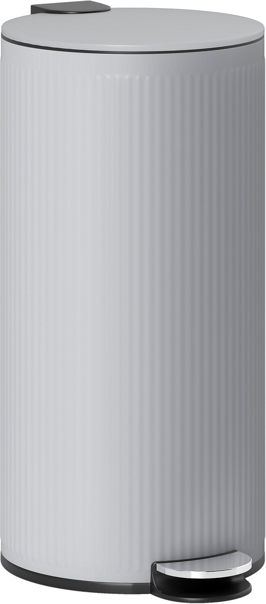 HOMCOM Prullenbak - Metaal - 36x30x60,5cm - Lichtgrijs