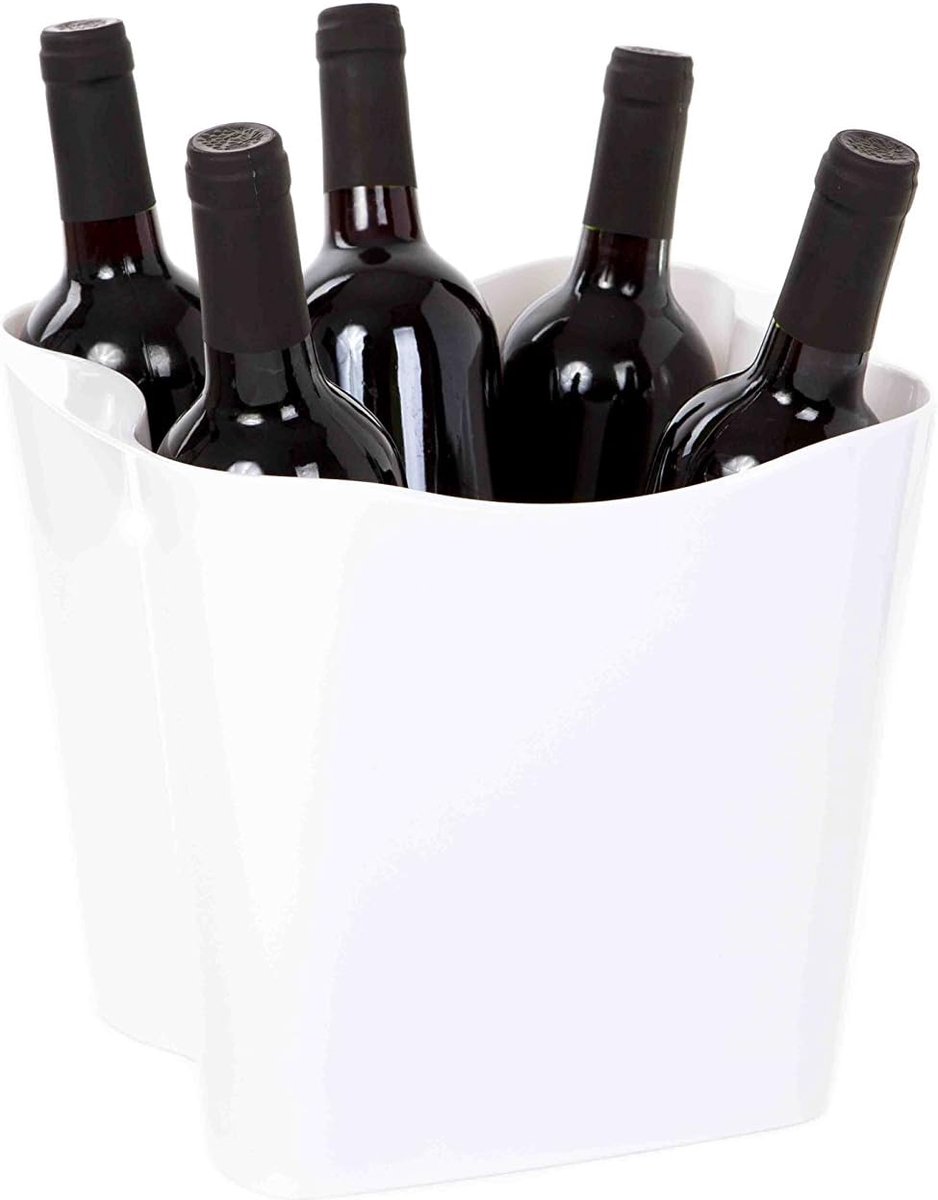 Champagnekoeler Acryl Wit Doorzichtig voor 5 Flessen - IJsemmer 8 Liter