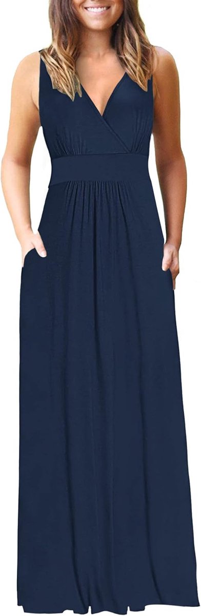 Dames Maxi Jurk - Lange Vrije Tijd - Dagelijks Gebruik - Met Handige Zakken - Maat S tot 3XL