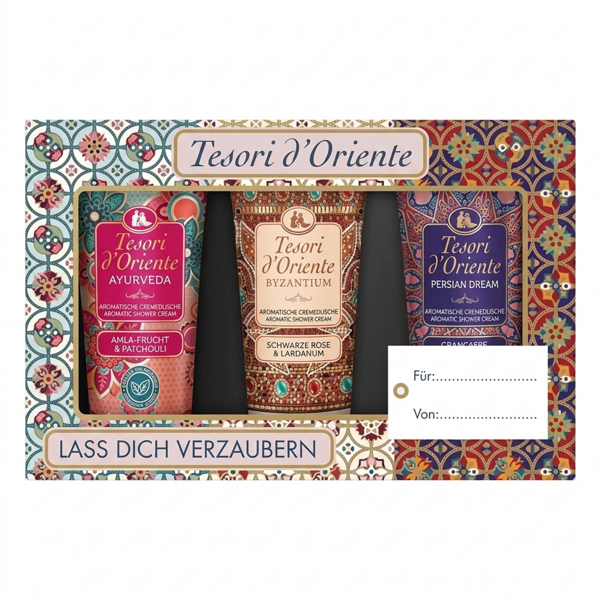 Tesori d'Oriente Gift Set Shower Cream 3 x 75 ml – Ayurveda, Persian Dream & Byzantium – Luxe Douchecrème Cadeauset – Wellness Body Care