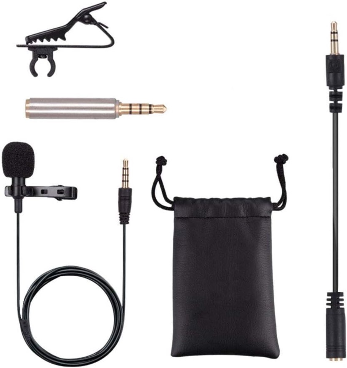 Professionele Lavalier Microfoon 3.5mm Clip-on voor Smartphone, Camera en PC
