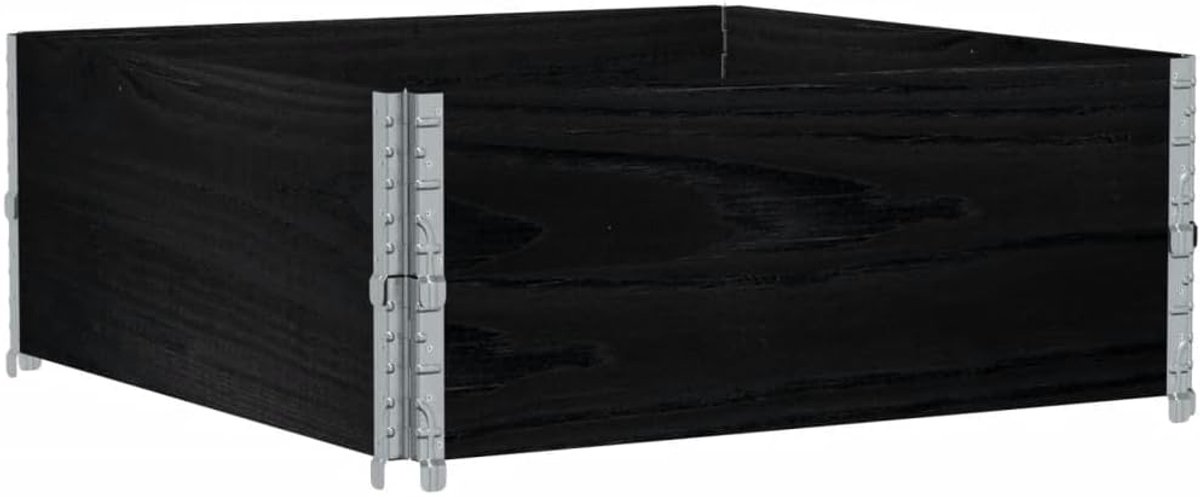 Palletranden 2 stuks 100x100 cm massief grenen - palletafsluiting voor Europallets - stapelbaar