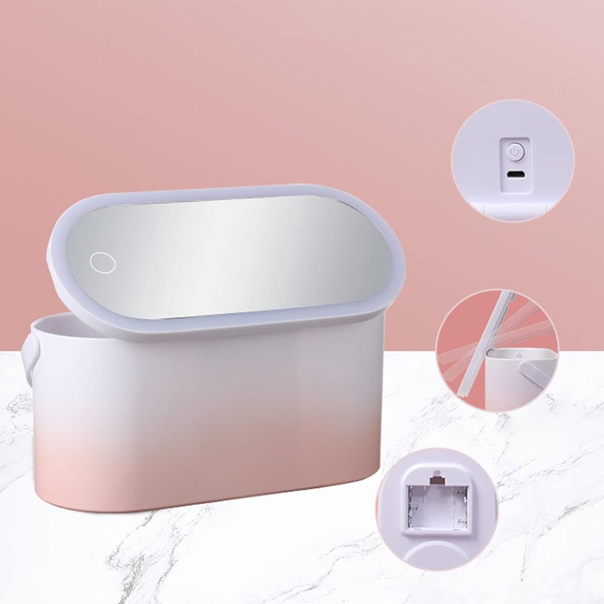 Draagbare LED Make-updoos voor Reizen met Licht - Compact en Handig