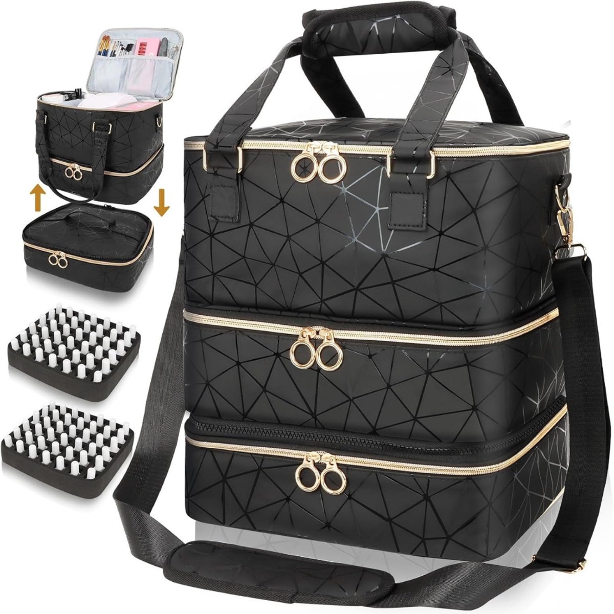 DYNA® Nagellak Koffer - Nagellak - Zwart - 24cm x 28cm x 33cm