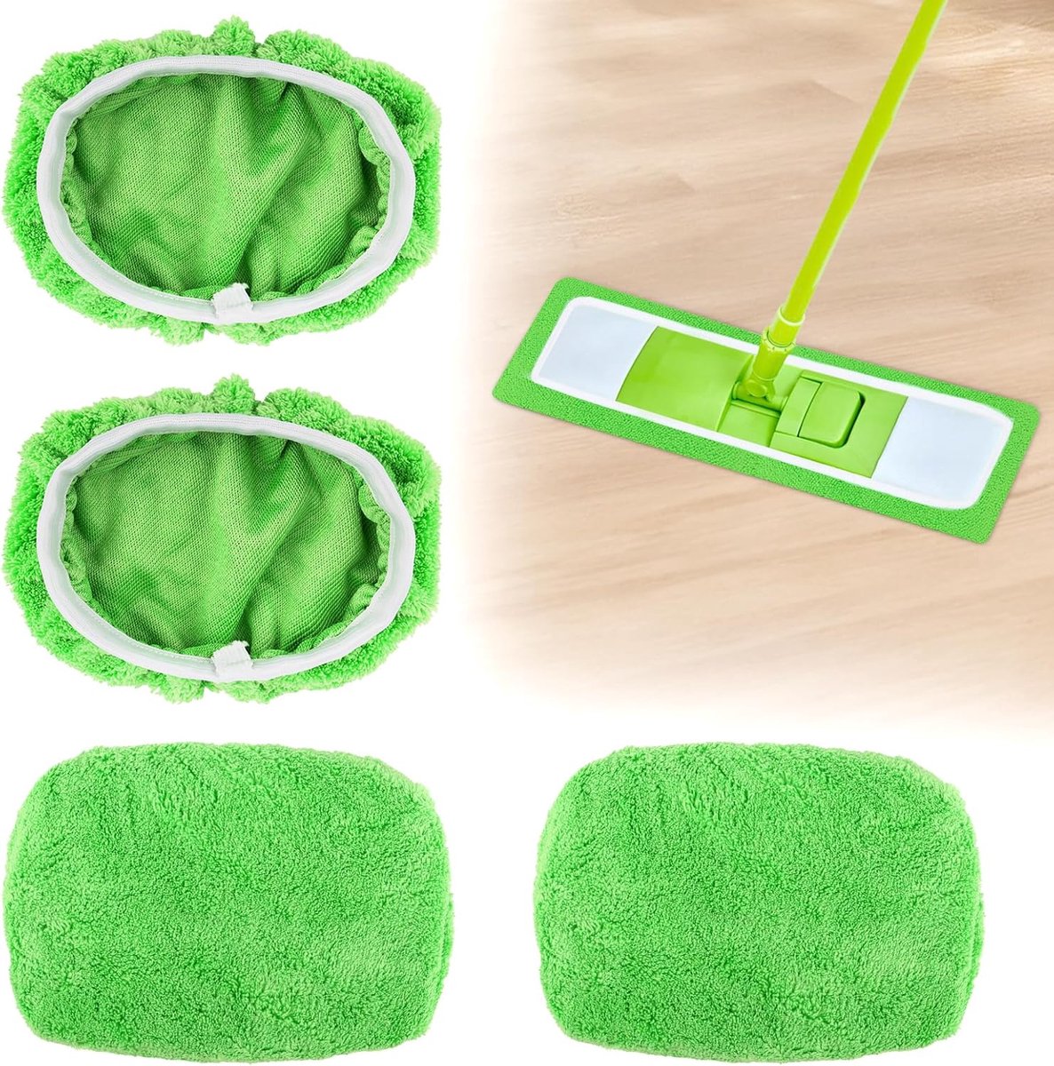 4 herbruikbare vloerdoeken voor Swiffer - geschikt voor droog en nat schoonmaken