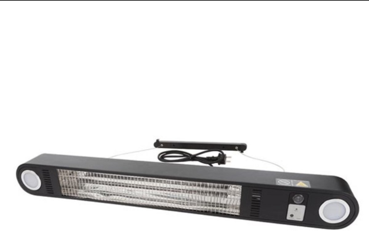 Perel Patio Heater Wall or Ceiling Mount 1500W – Elektrische Terrasverwarmer – Wand of Plafond Montage – Voor Tuin, Terras en Balkon