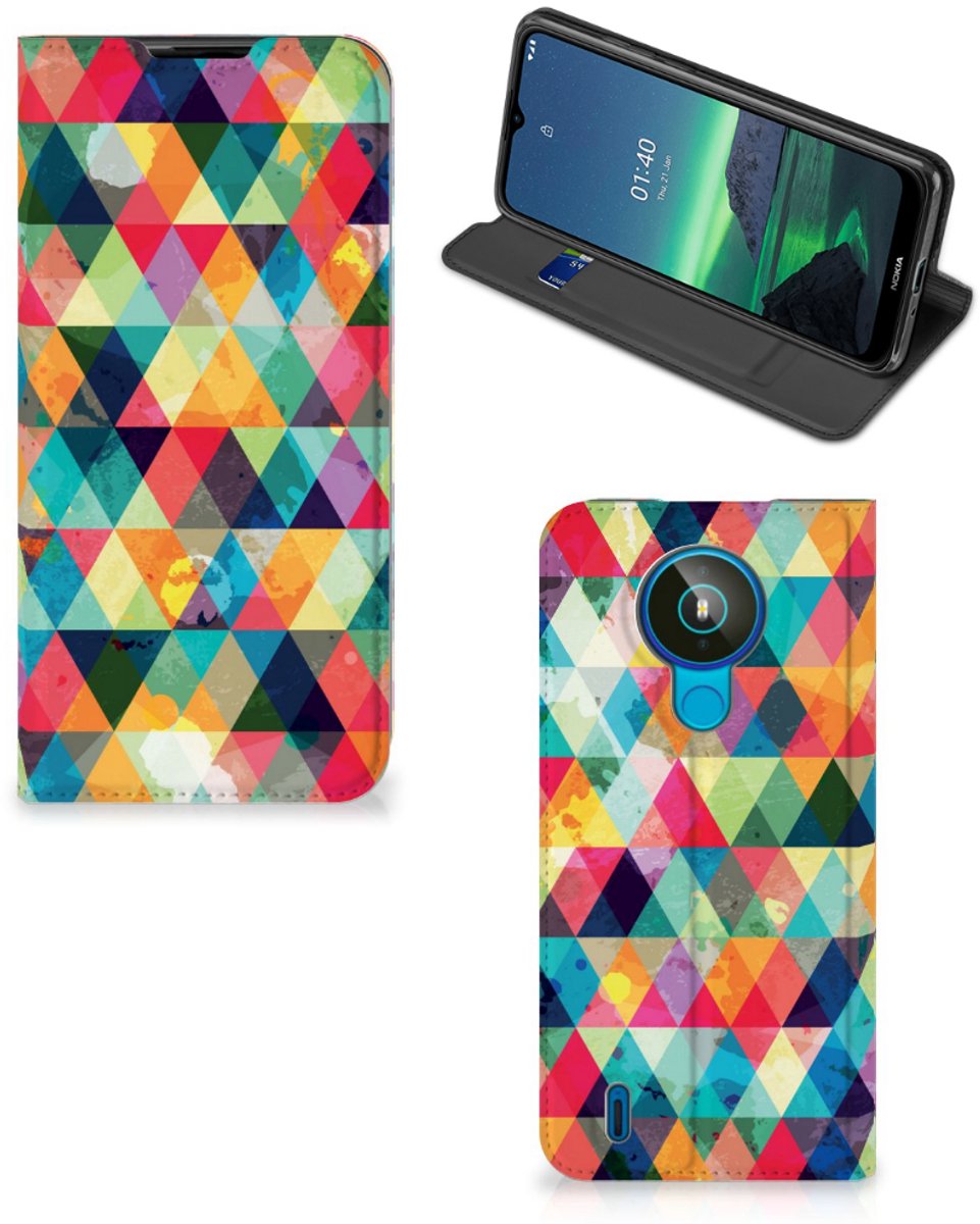 Nokia 1.4 Hoesje met Magneet Geruit