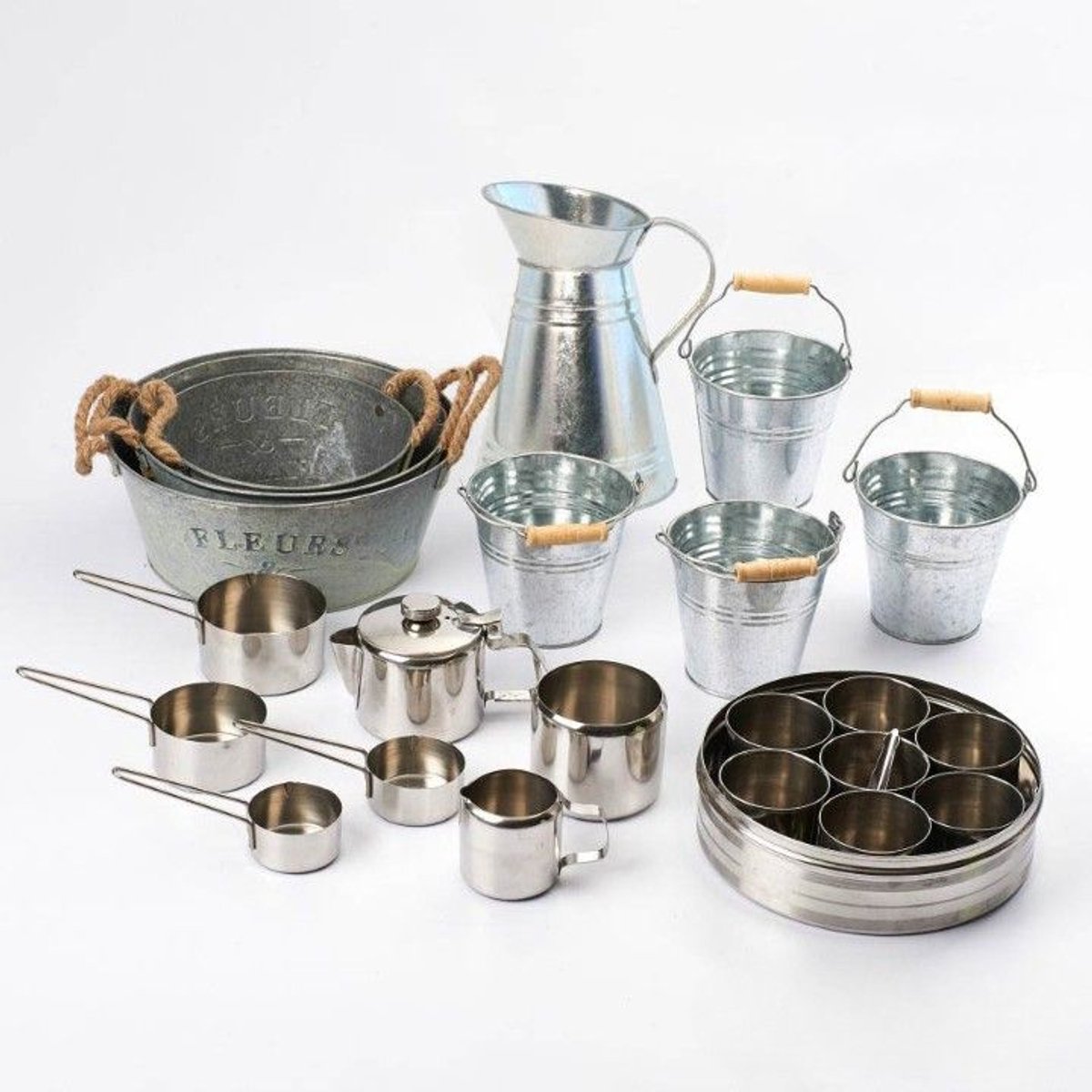Cosy modderkeuken speelgoed set 20-delig luxe buitenkeuken.