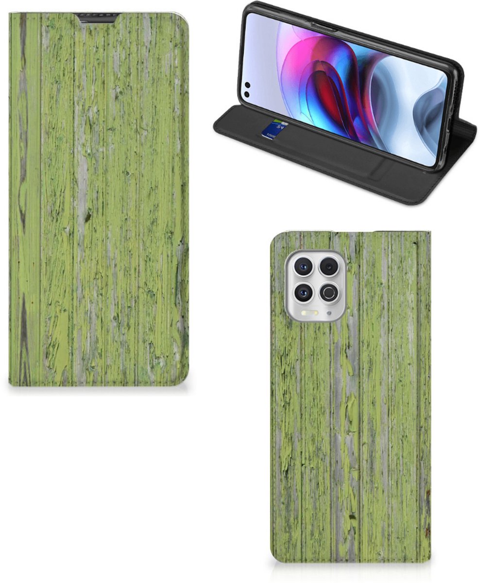 Motorola Moto G100 Book Wallet Case Green Wood
