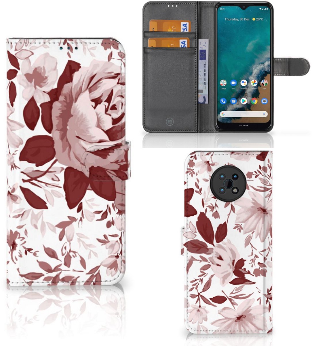 Book Case voor Hoesje Nokia G50 Watercolor Flowers