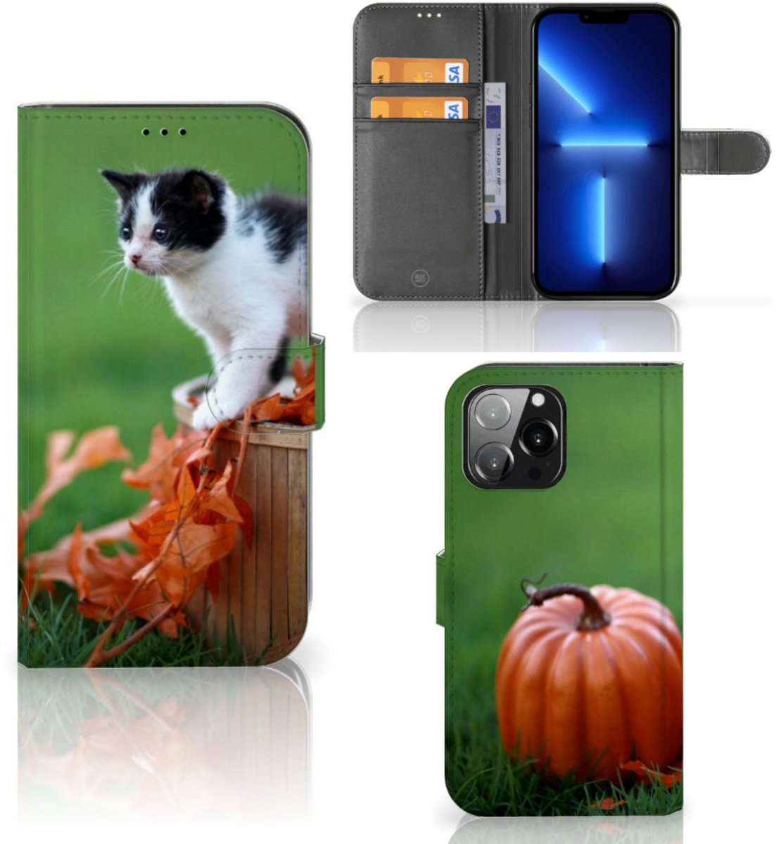 iPhone 13 Pro Max Telefoonhoesje met Pasjes Kitten