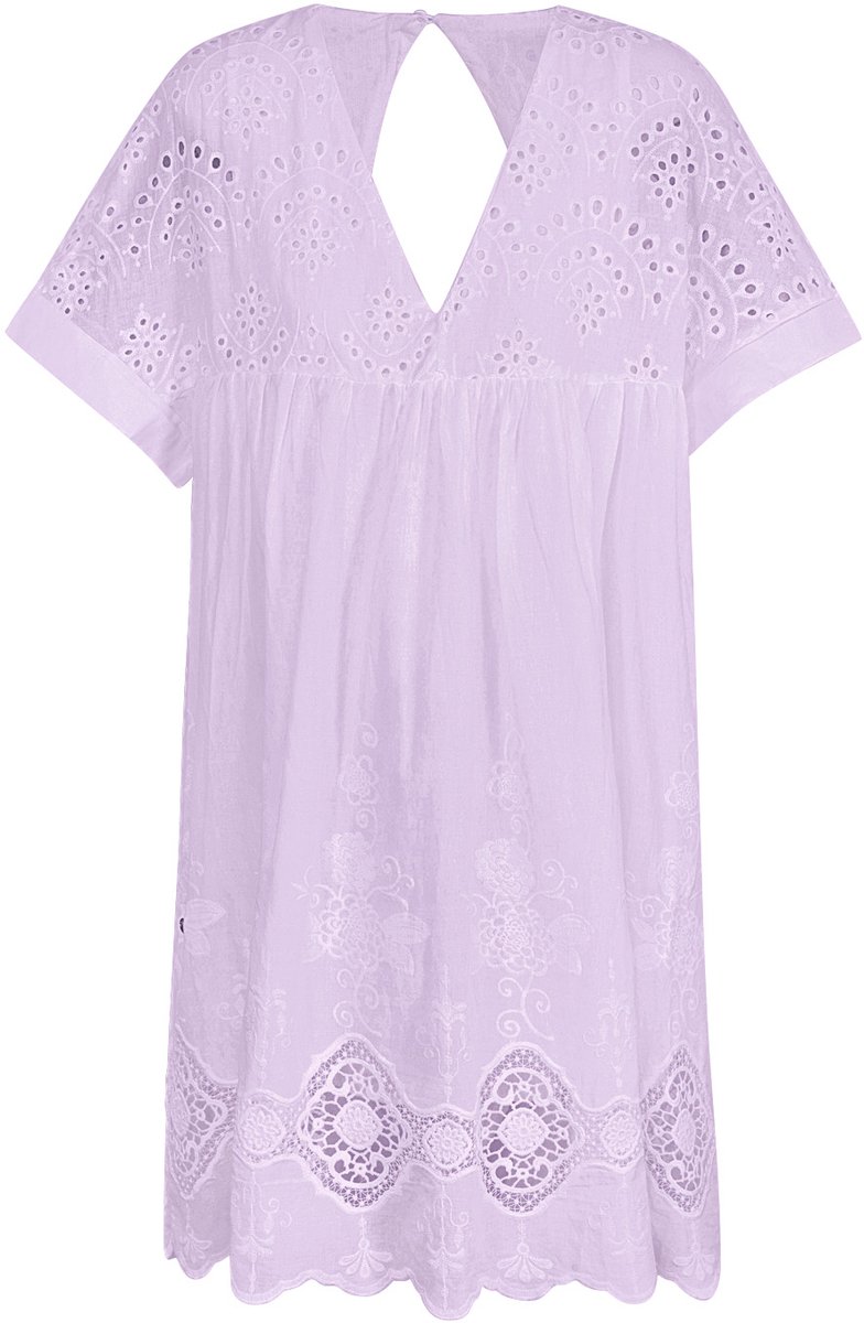 YWG - Cotton Vrouwen Mini Jurk Geborduurde Oogstiksels - Maat M