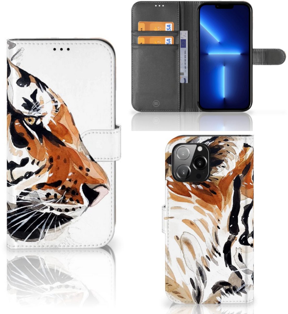 Hoesje iPhone 13 Pro Max Watercolor Tiger