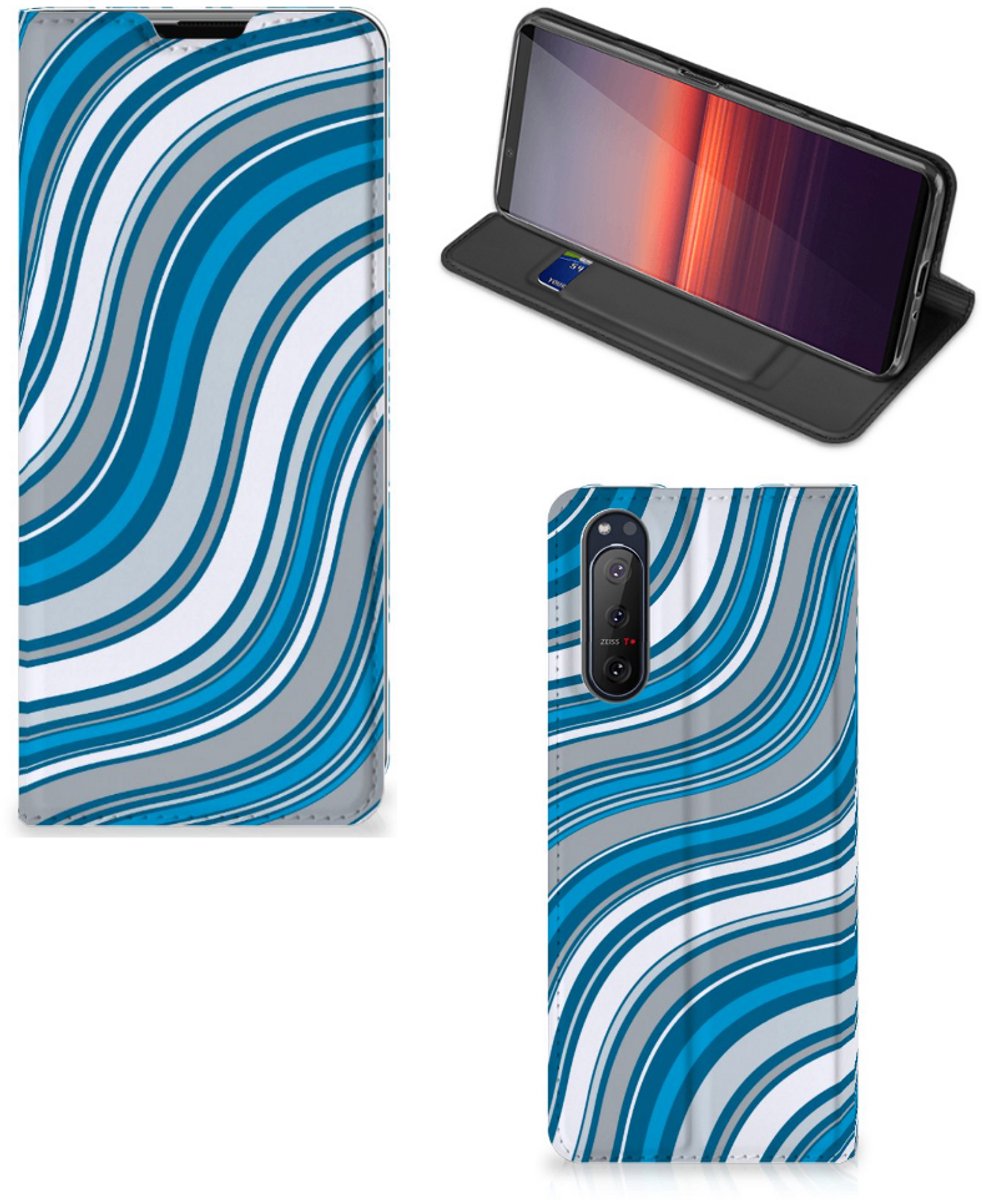 Sony Xperia 5 II Hoesje met Magneet Waves Blue