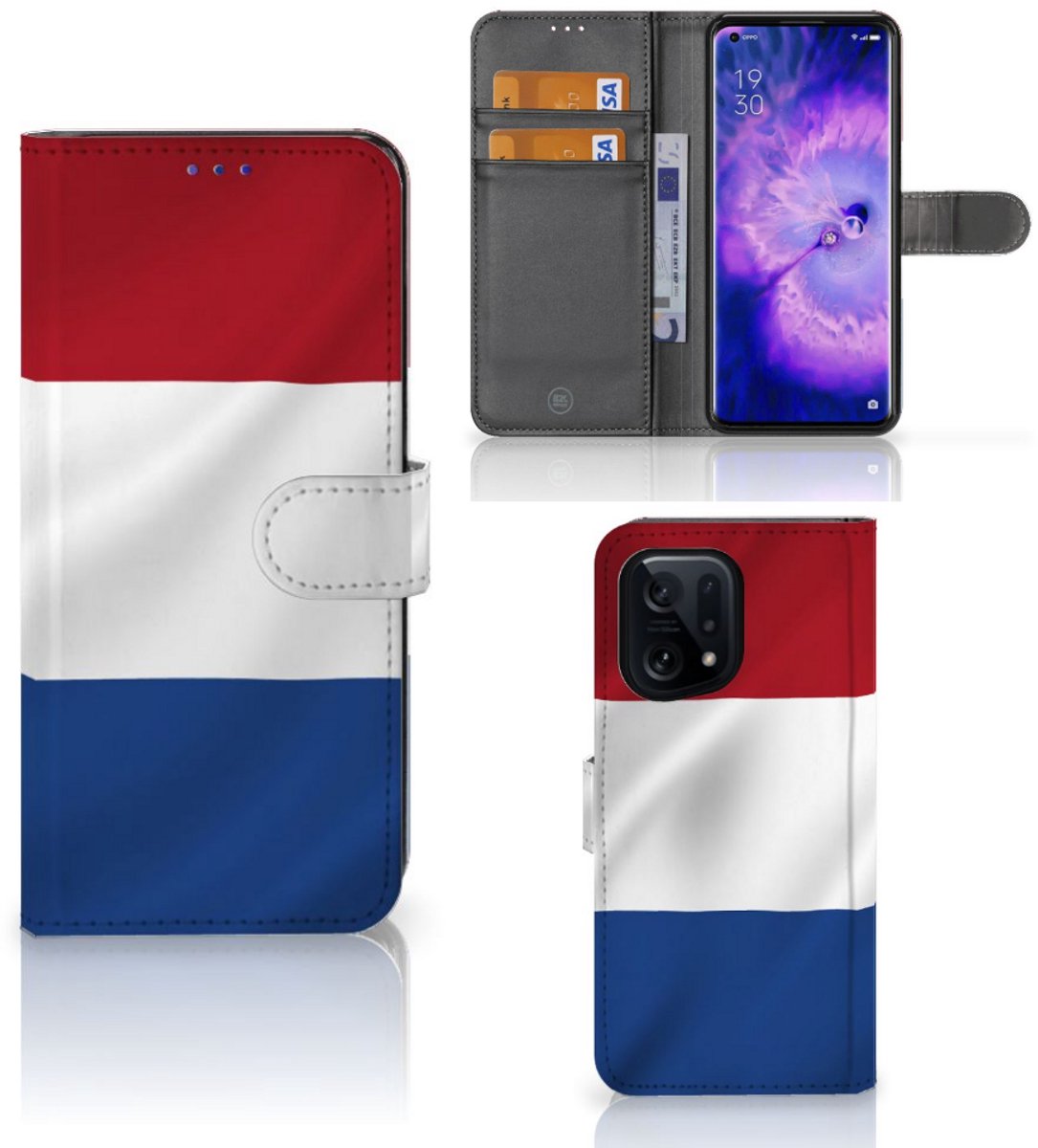 OPPO Find X5 Bookstyle Case Nederlandse Vlag